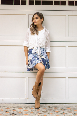 Camisa corrugada para mujer
