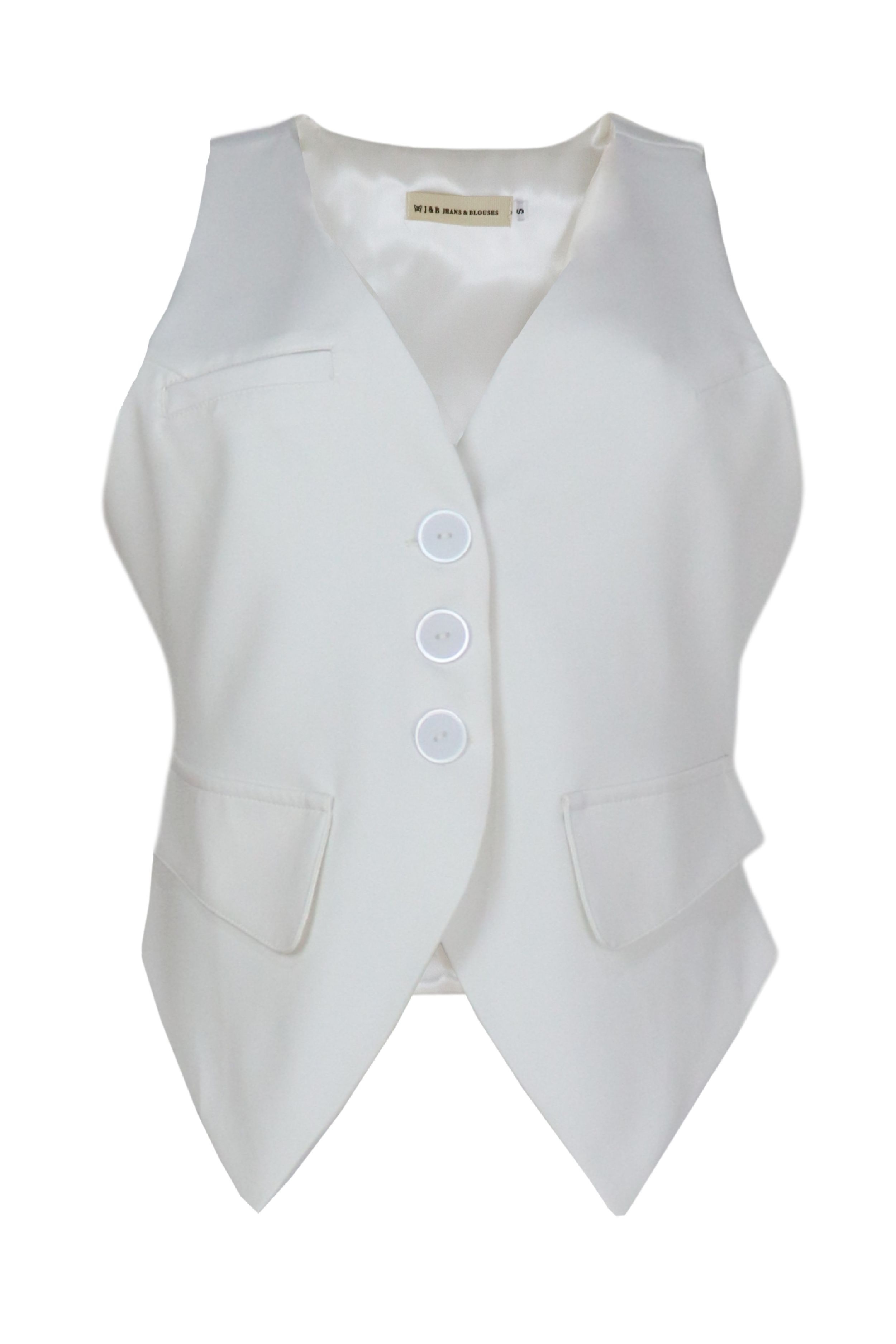 Chaleco con botones color beige