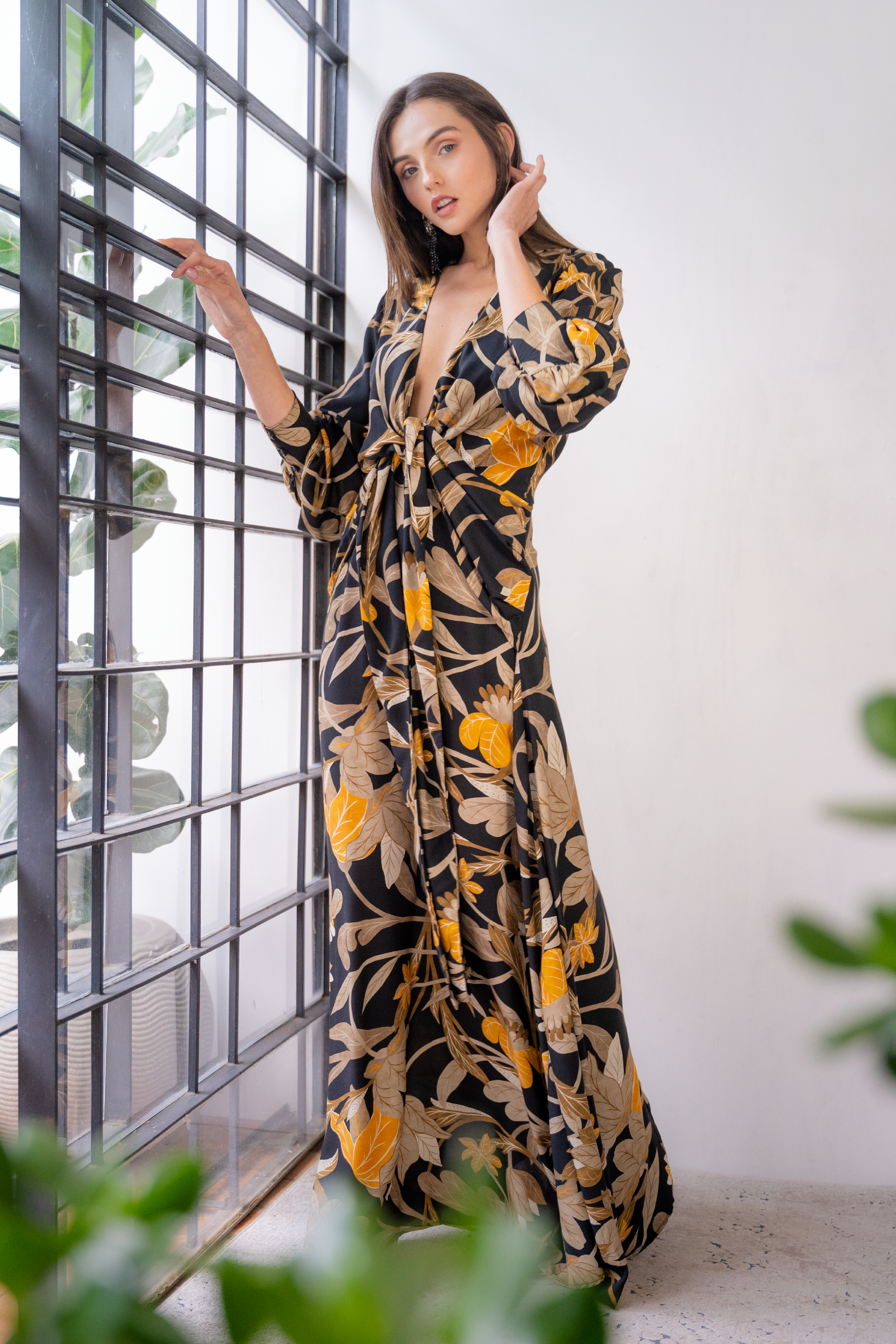 Vestido largo con estampado