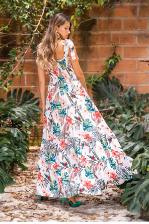 vestido largo con estampados para mujer