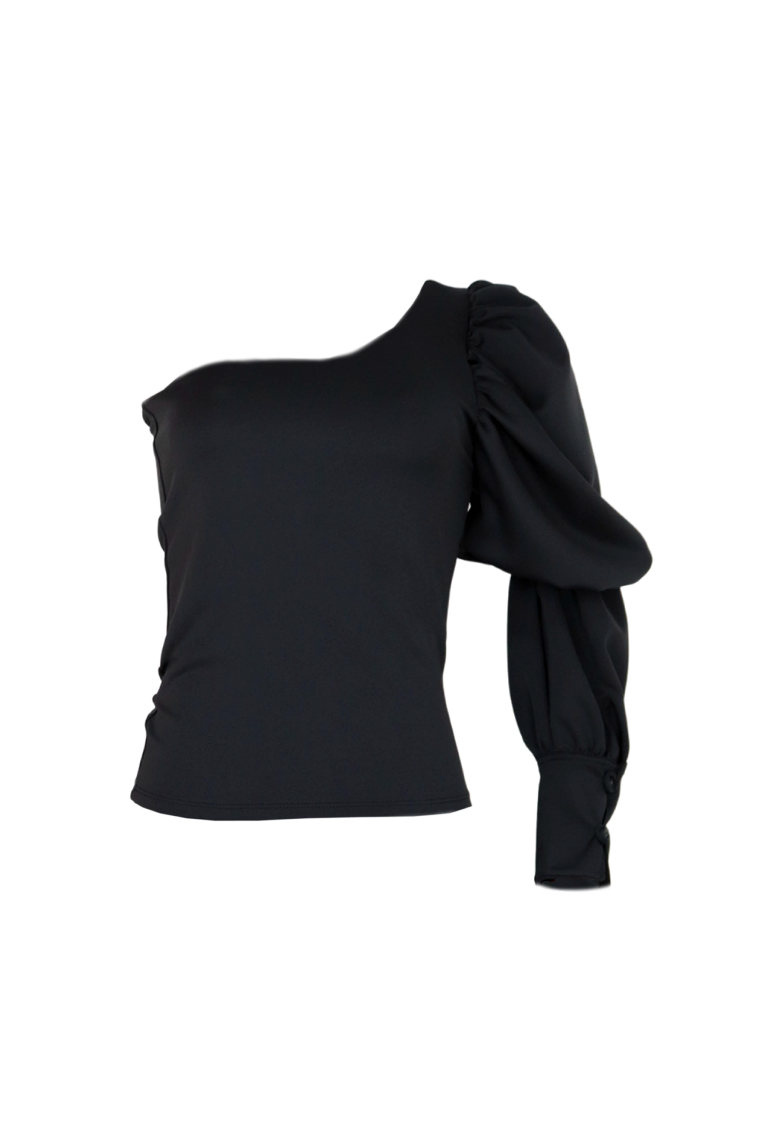 Blusa negra asimétrica