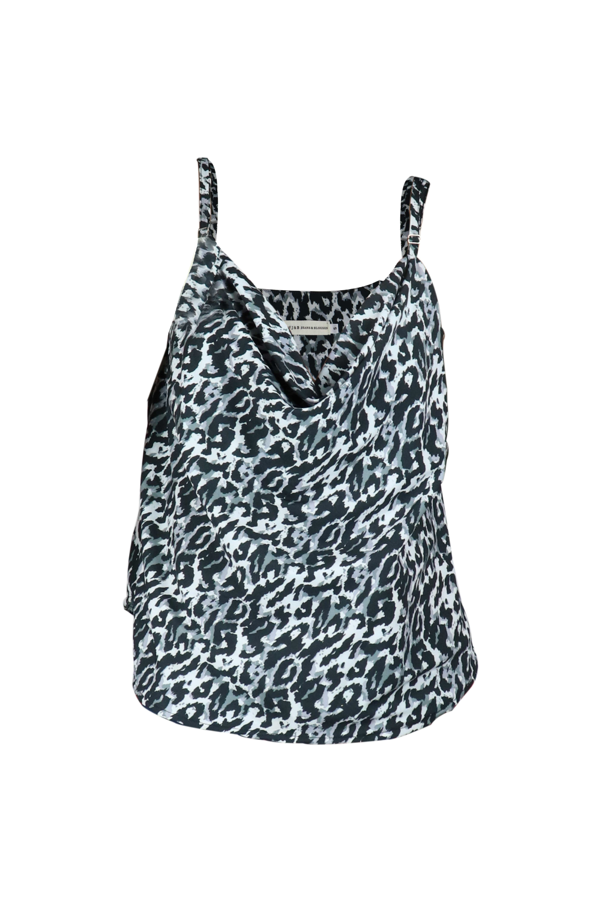 Blusa De Tiras Estampado Animal Cuello Drapeado