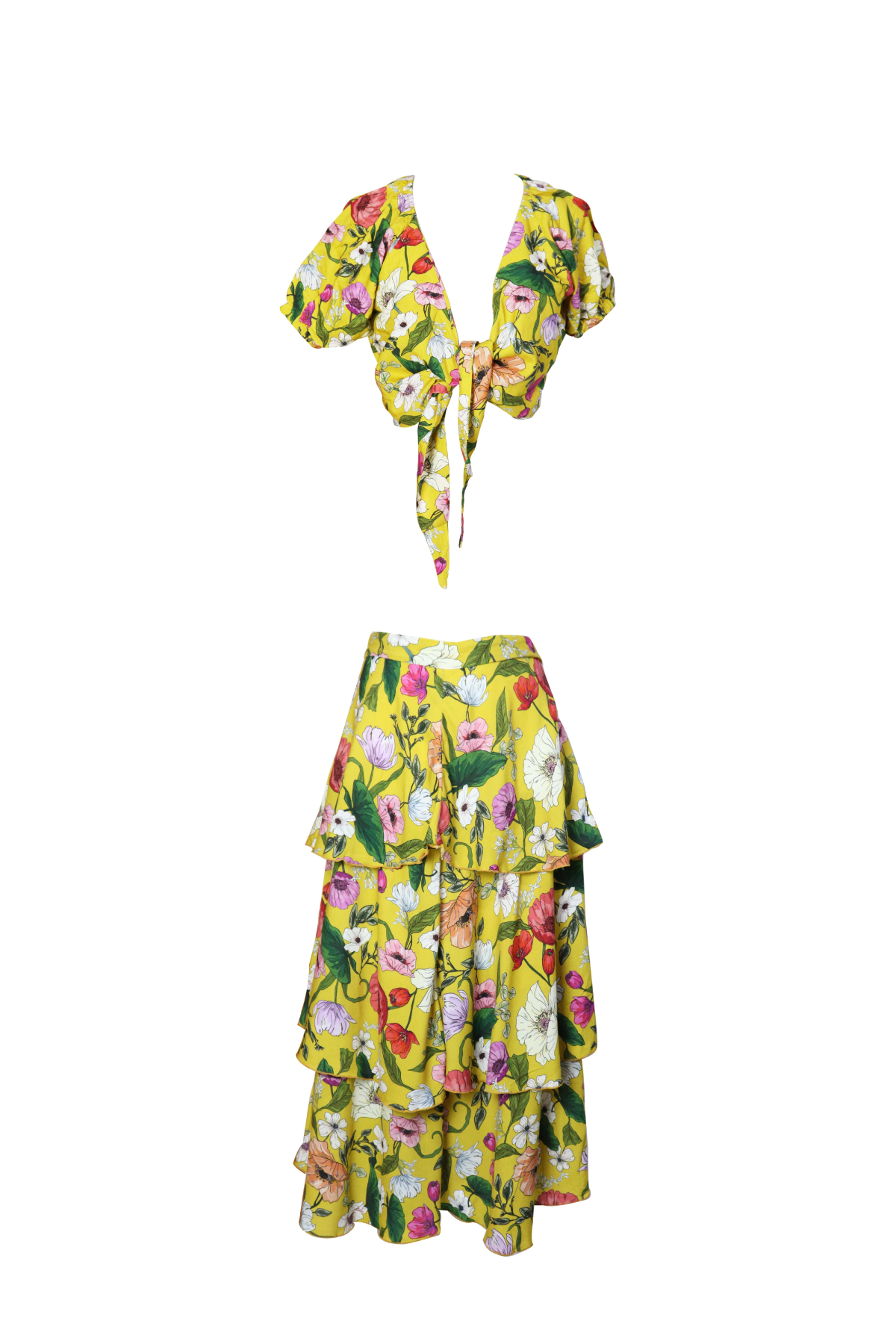 Set en chalis estampado en flores
