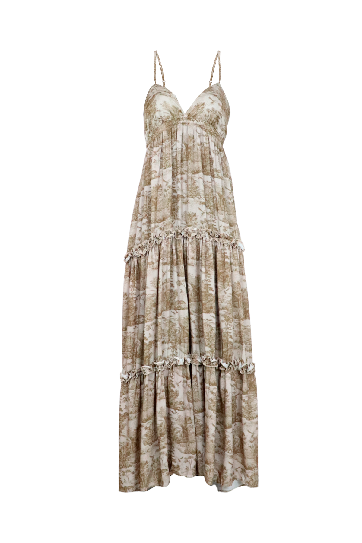 Vestido de copas café.
