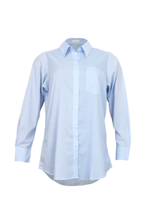 Camisa larga, manga larga color azul.