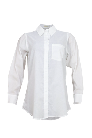 Camisa larga, manga larga color blanco.