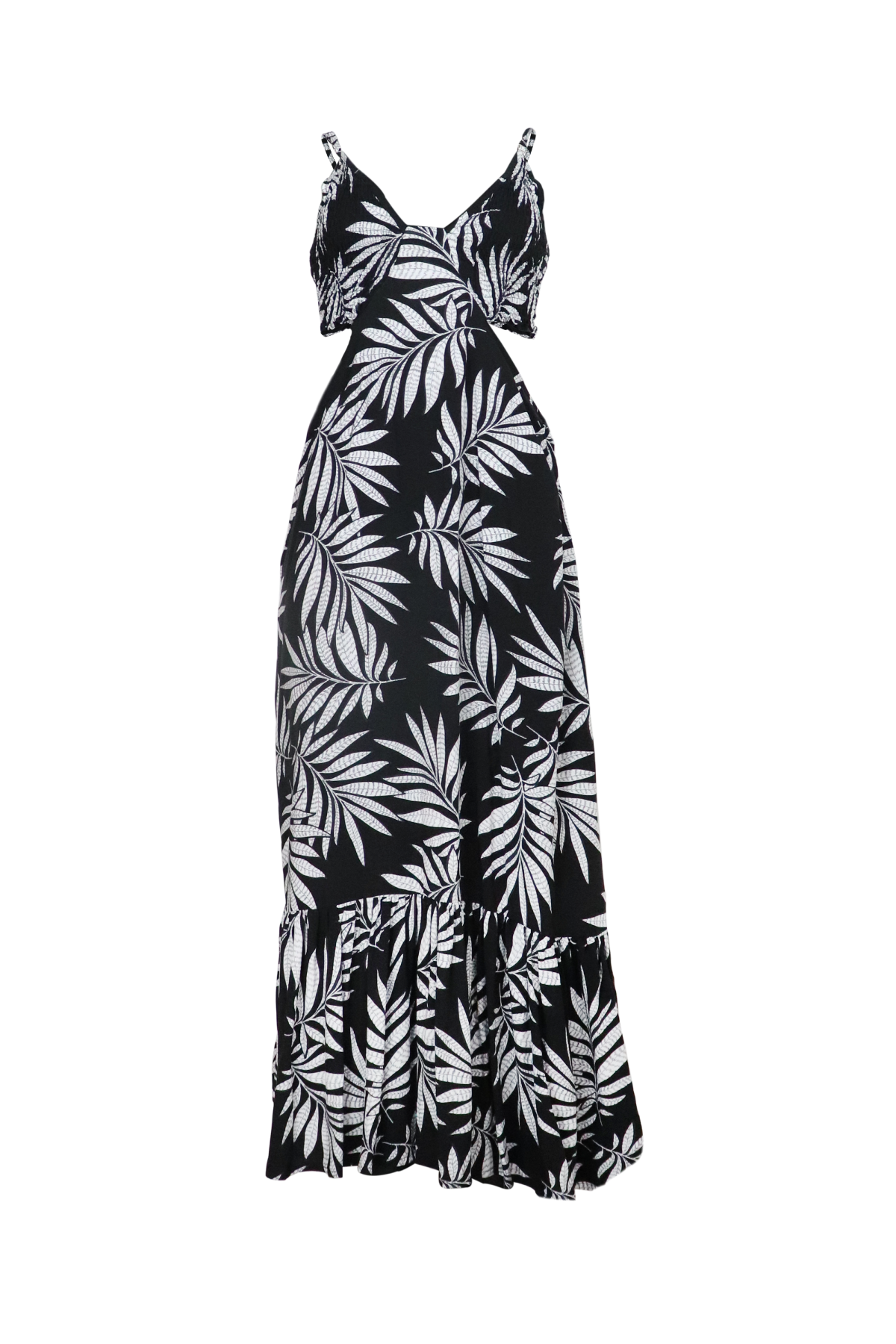 Vestido largo de tiras negro.