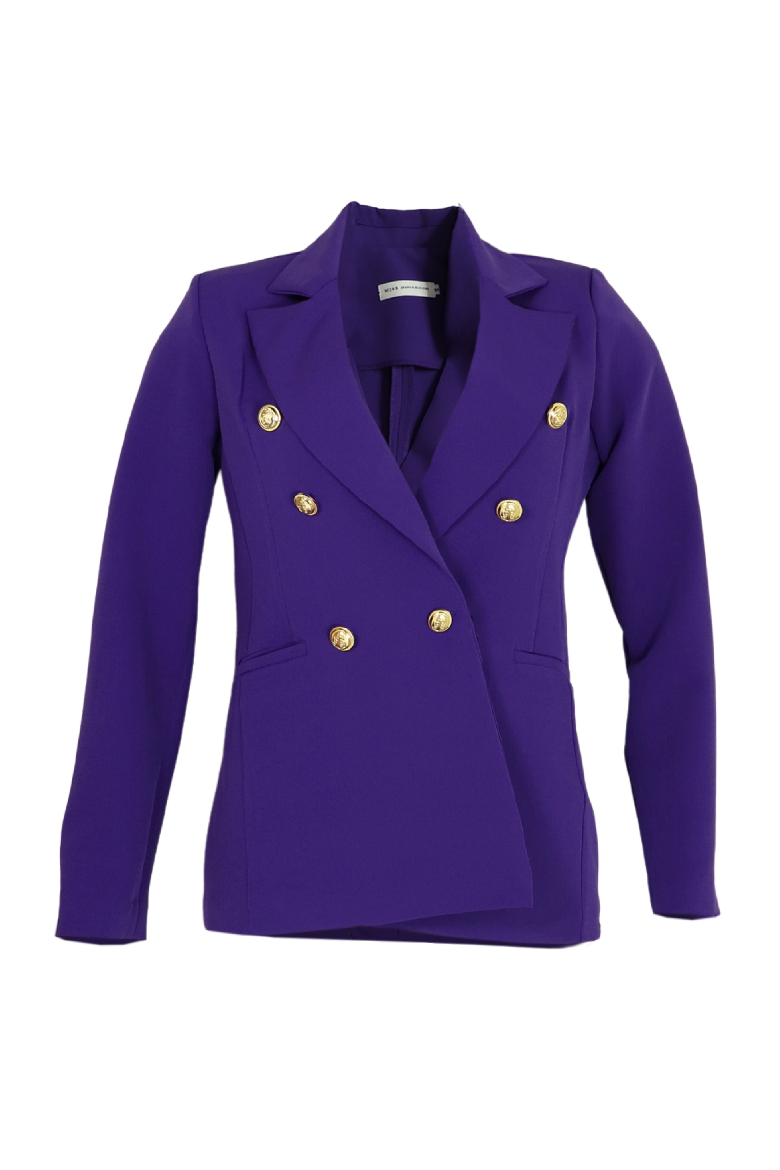 Blazer color morado con doble borón dorado