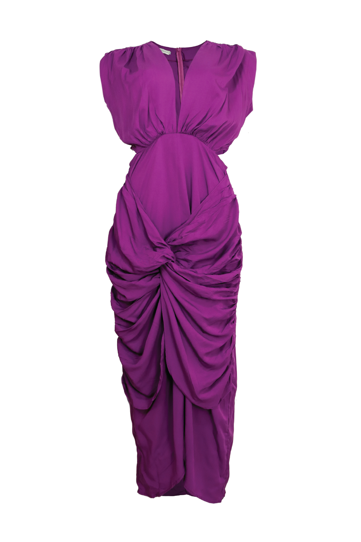 Vestido drapeado con corte cintura Nathy Morado