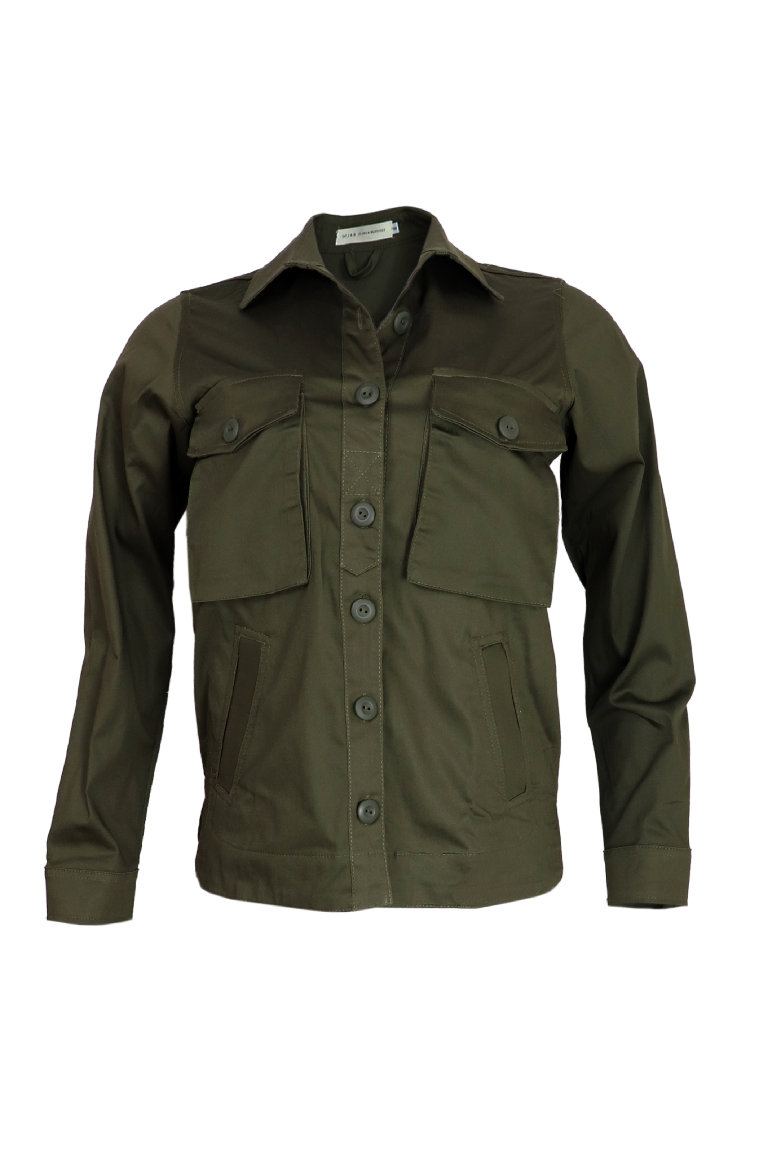 chaqueta con bolsillos verde