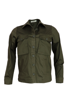 chaqueta con bolsillos verde