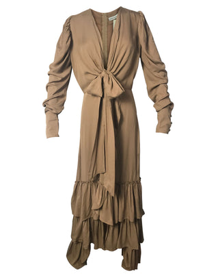 vestido beige para mujer
