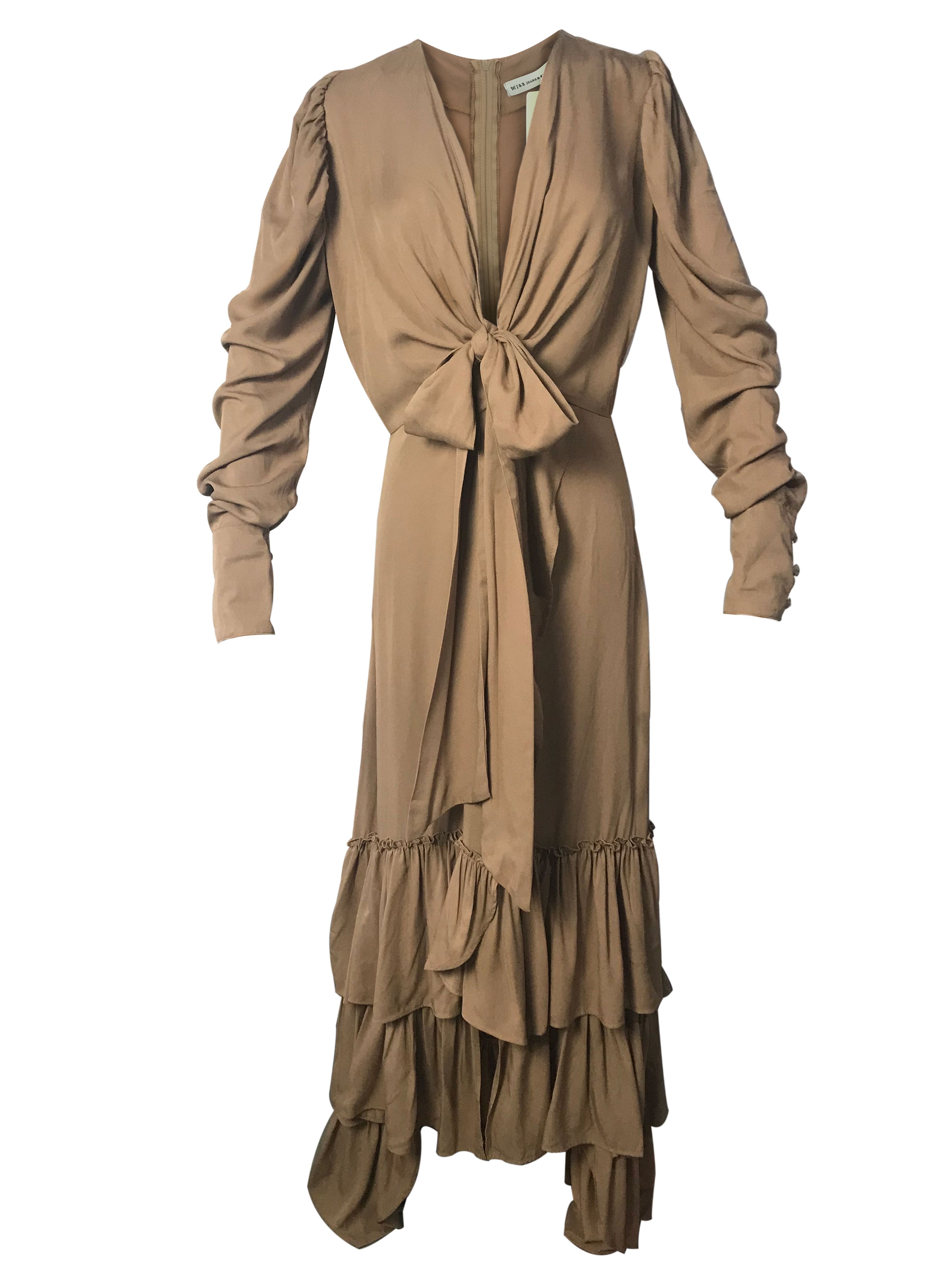 vestido beige para mujer