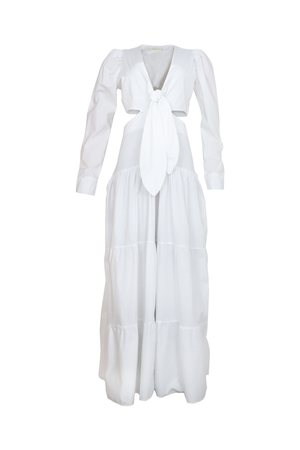 Vestido elegante y largo, color blanco