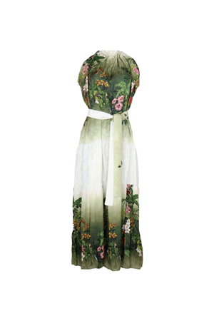 Vestido cuello halter blanco.