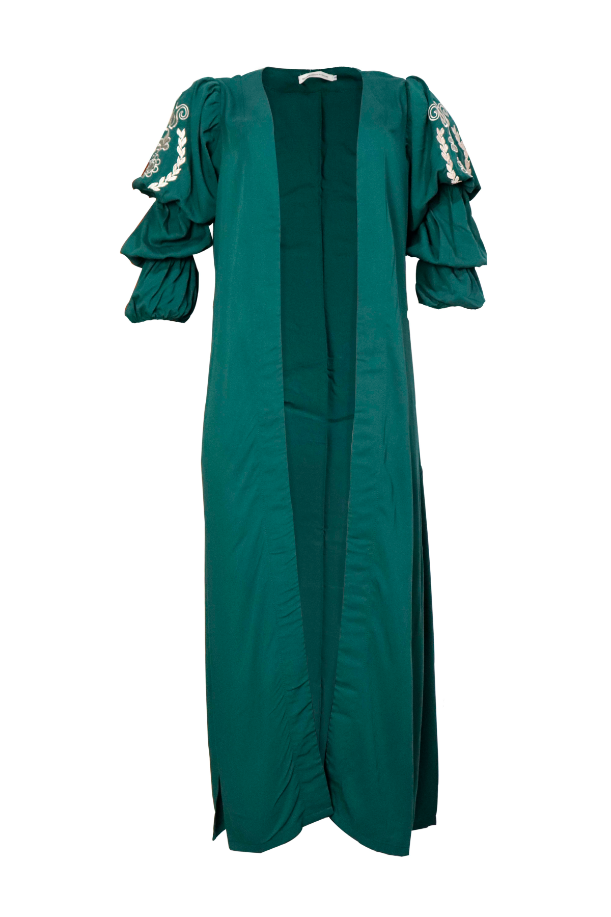 Kimono verde con mangas puff.