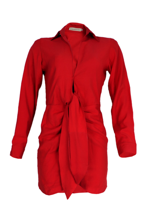 vestido corto con drapeado