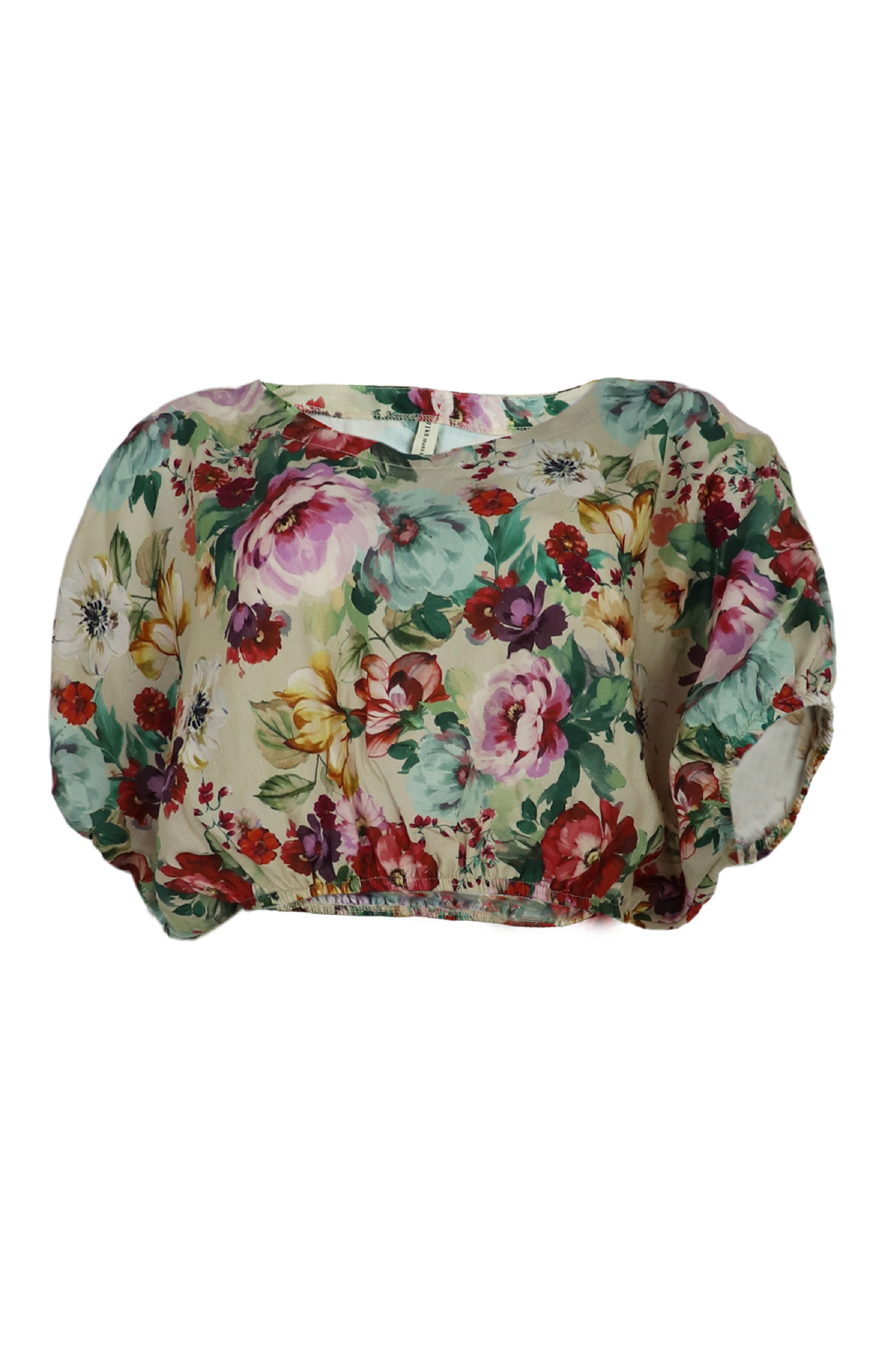 Blusa manga rodadada con hermoso estampado