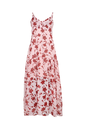 Vestido de tiras rosa.