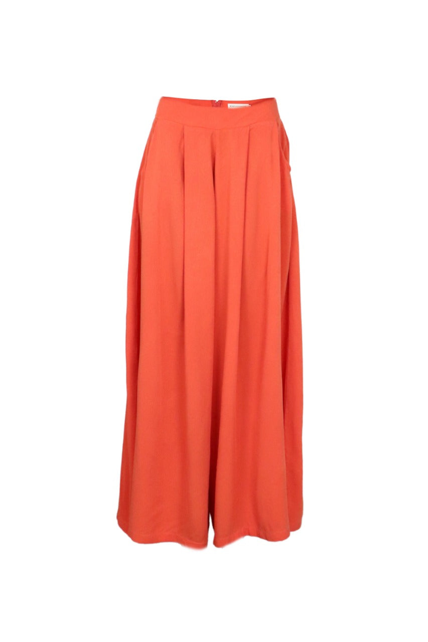 pantalón naranja palazzo