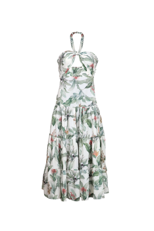 vestido con flores y escote 