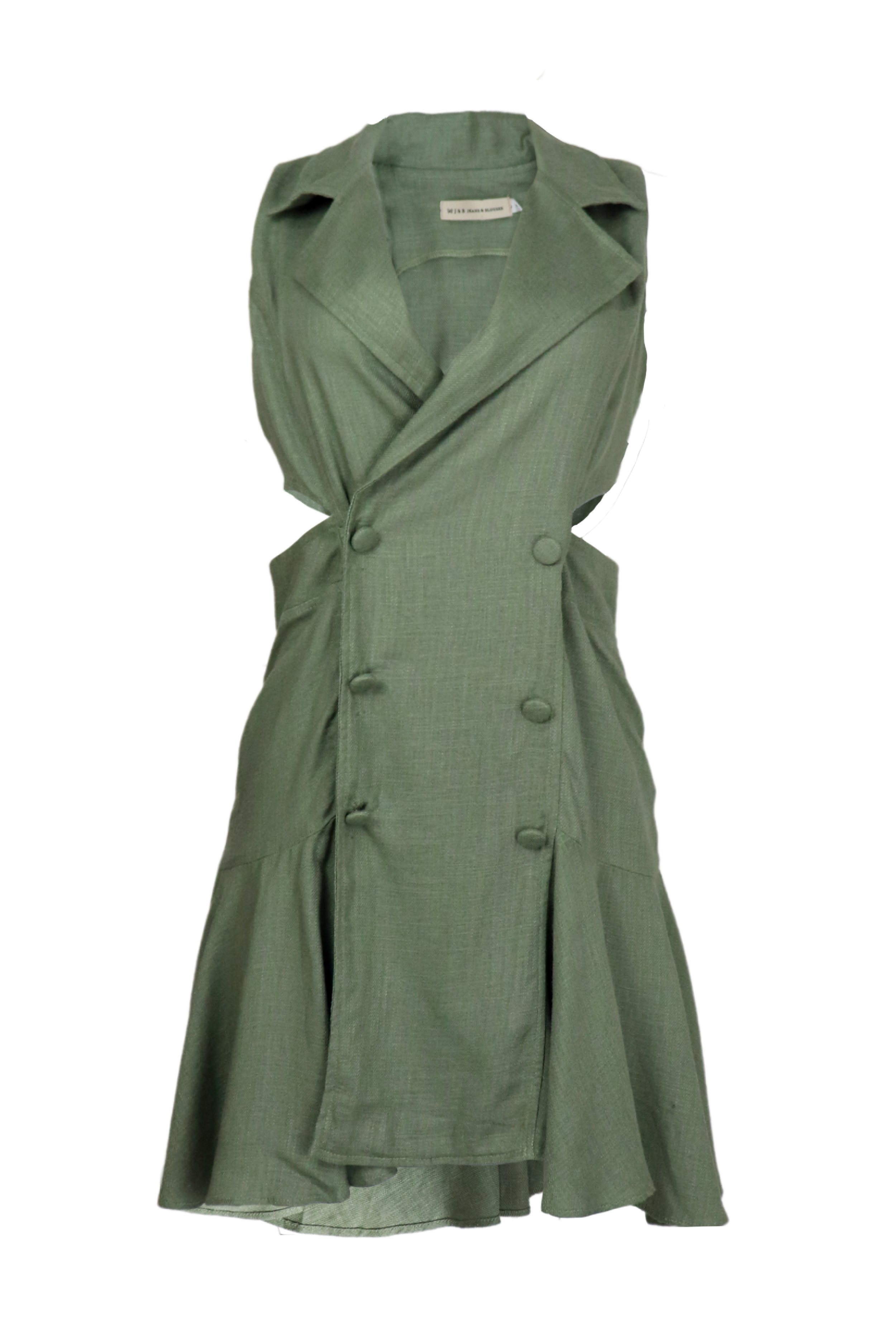 Vestido corto con botones en color verde