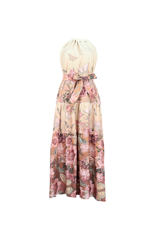 Vestido con lazo del mismo color 