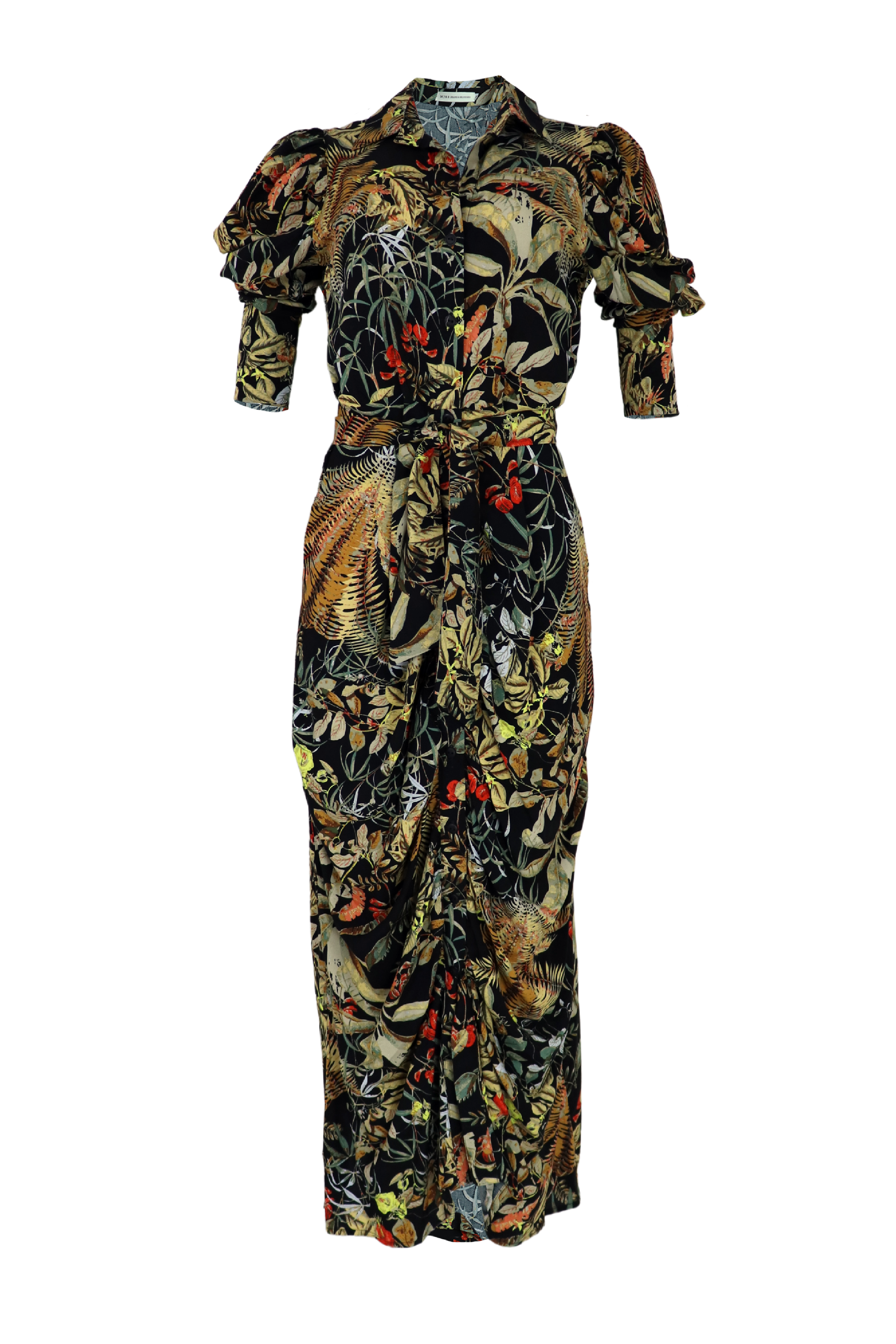 Vestido drapeado con cinturón