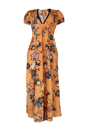 Vestido largo color mandarina