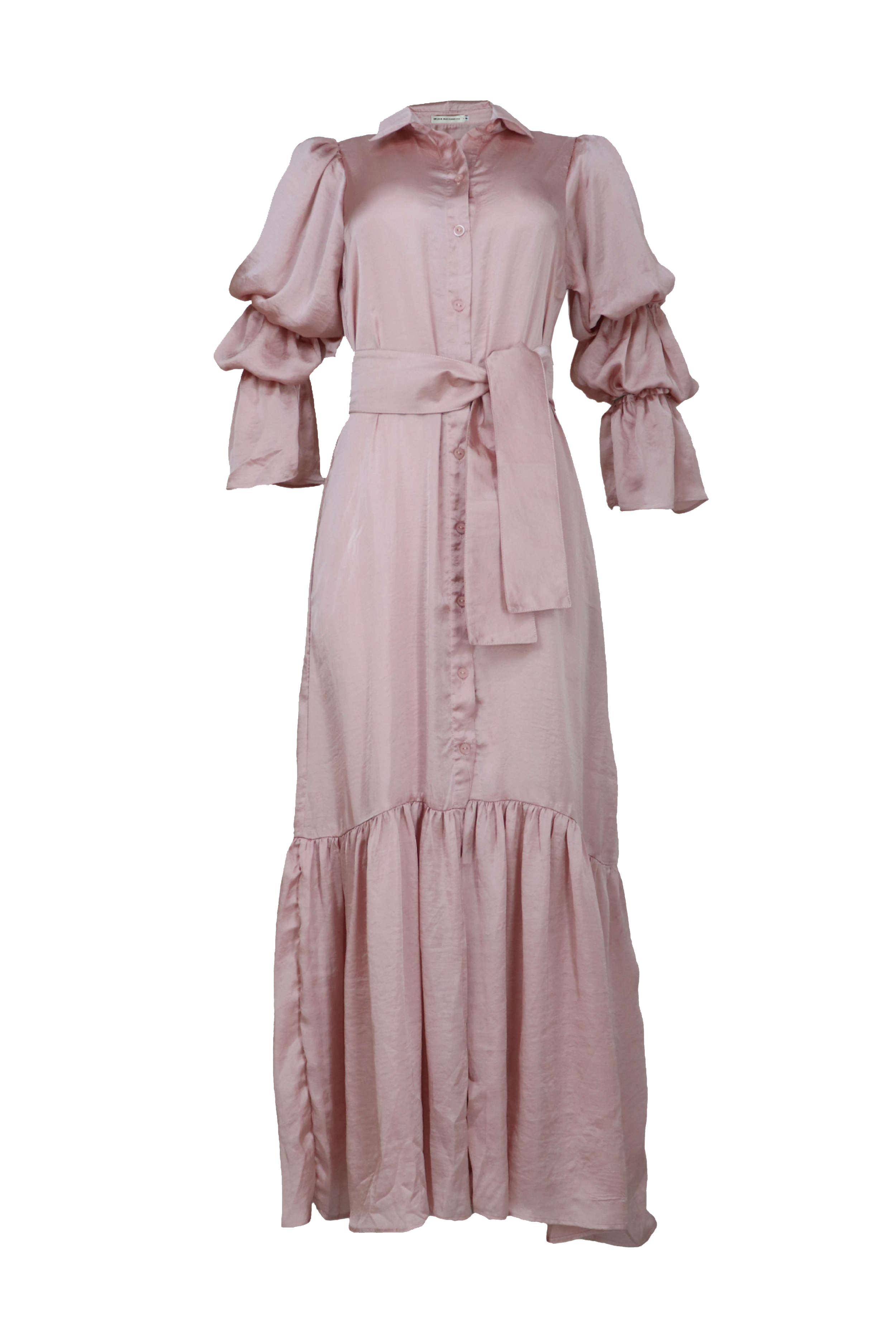 Vestido  palo de rosa manga larga