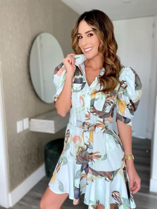 Vestido Corto Estampado