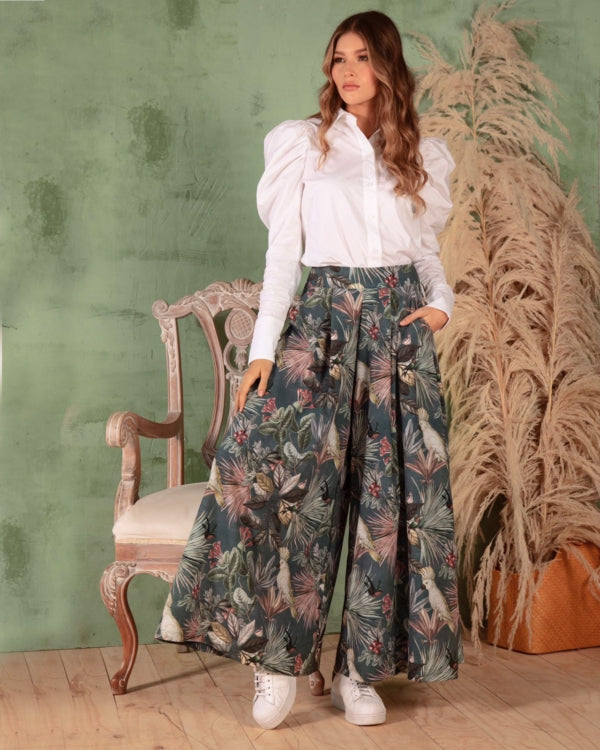 Pantalón palazzo aves