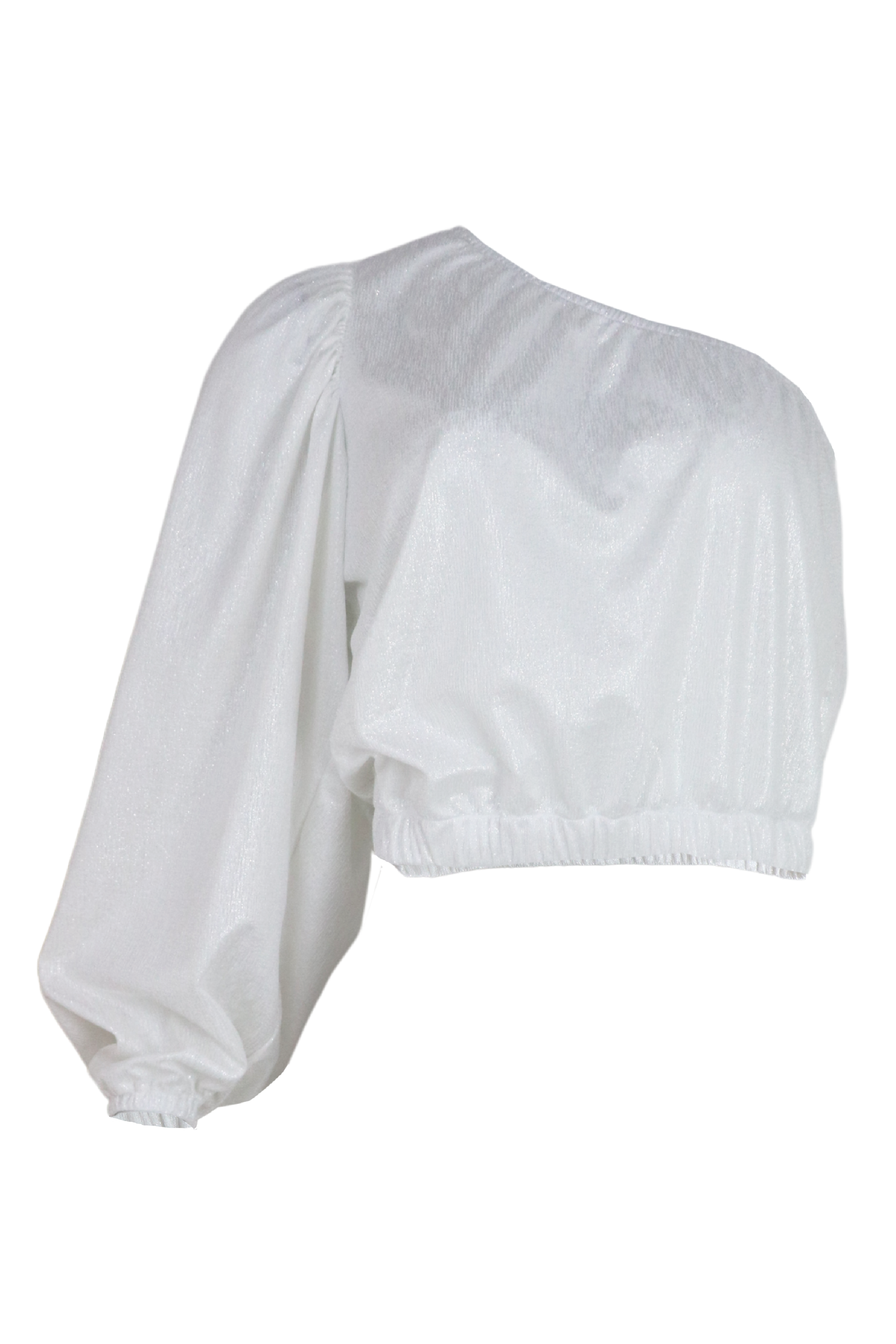 Blusa asimétrica satinada blanca