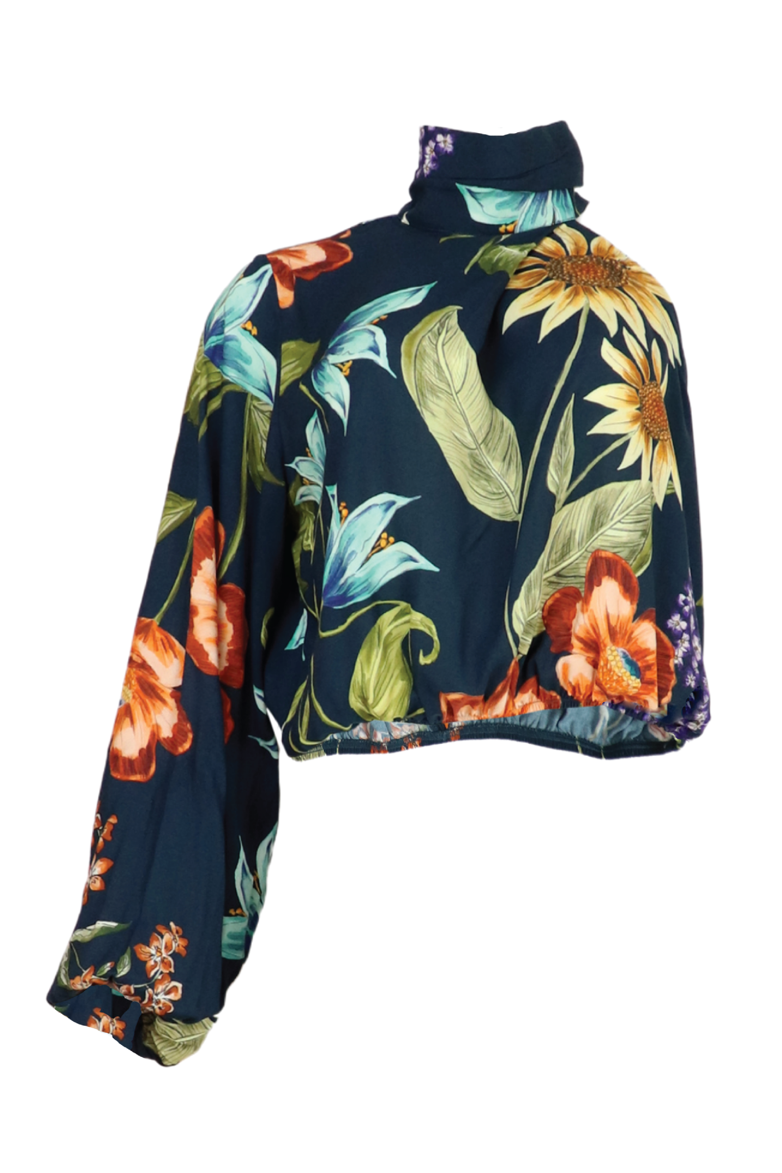 Blusa estampada con cortes