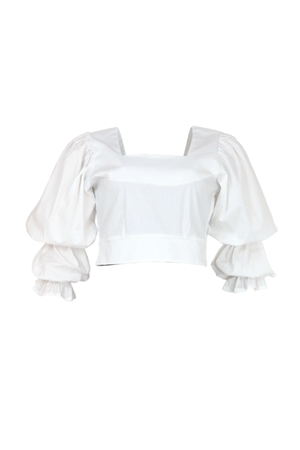 Blusa corta con mangas para mujer