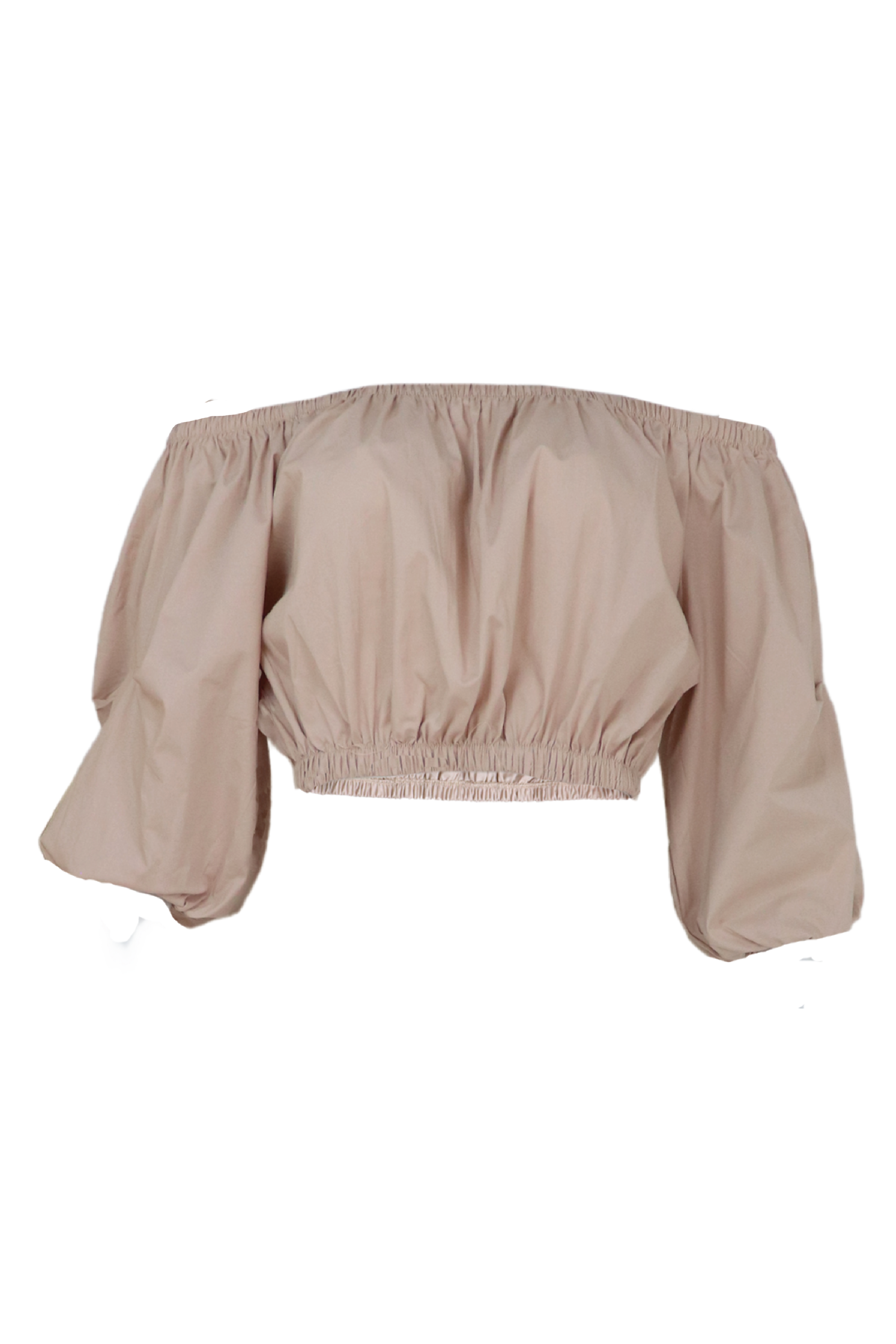 Blusa con resorte color beige