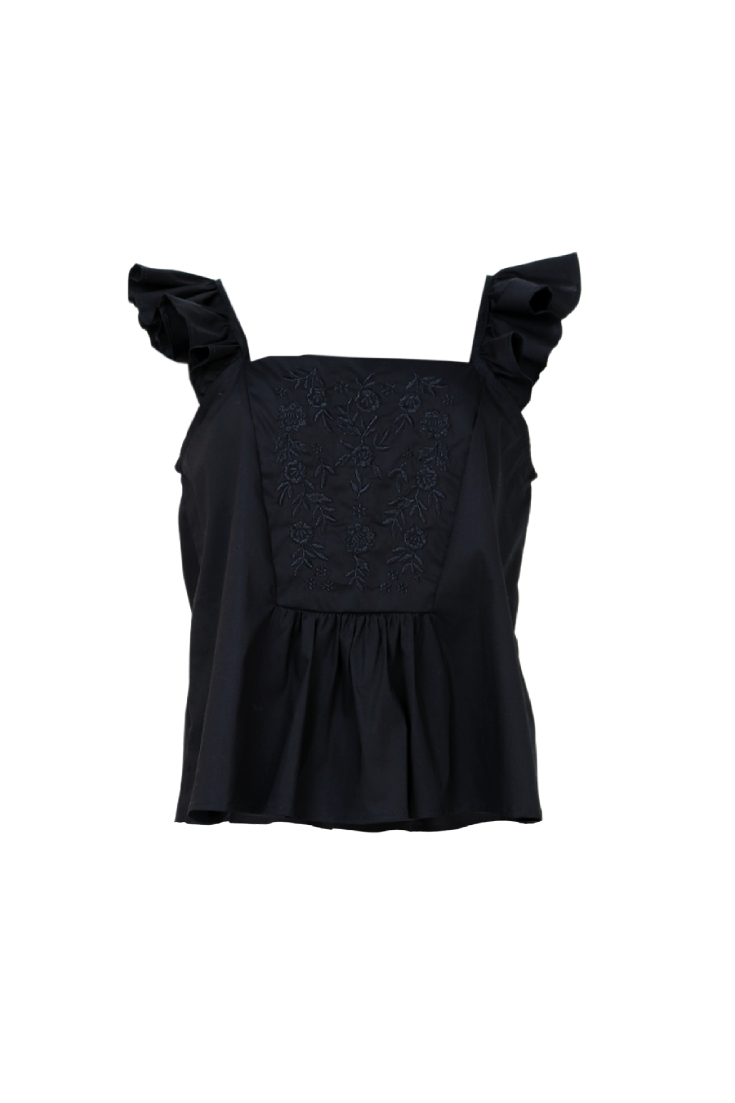 Blusa manga rodada con bordados