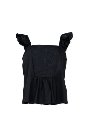 Blusa manga rodada con bordados