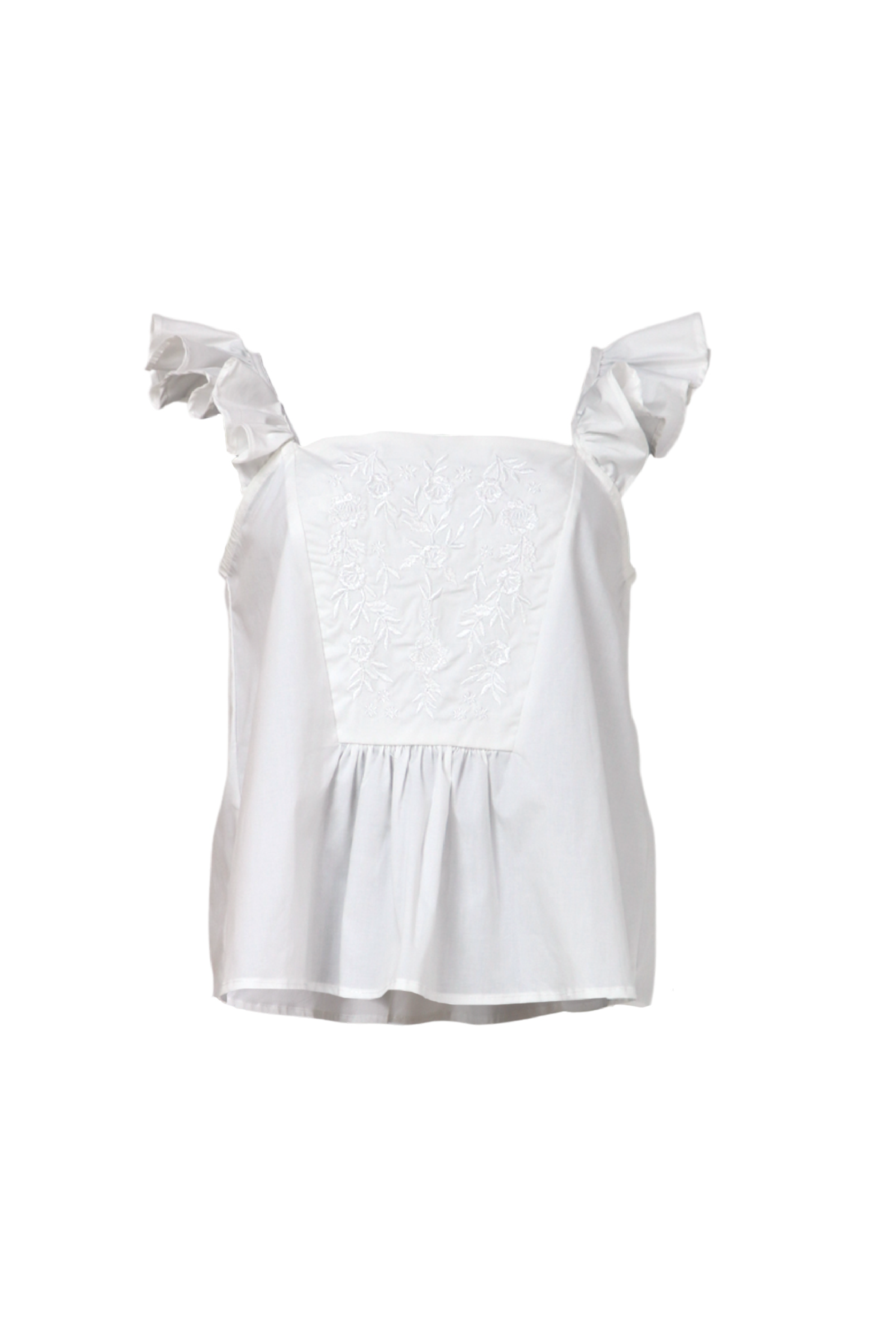 Blusa con bordados y manga rodada