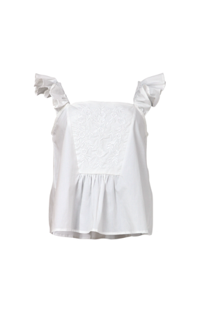 Blusa con bordados y manga rodada