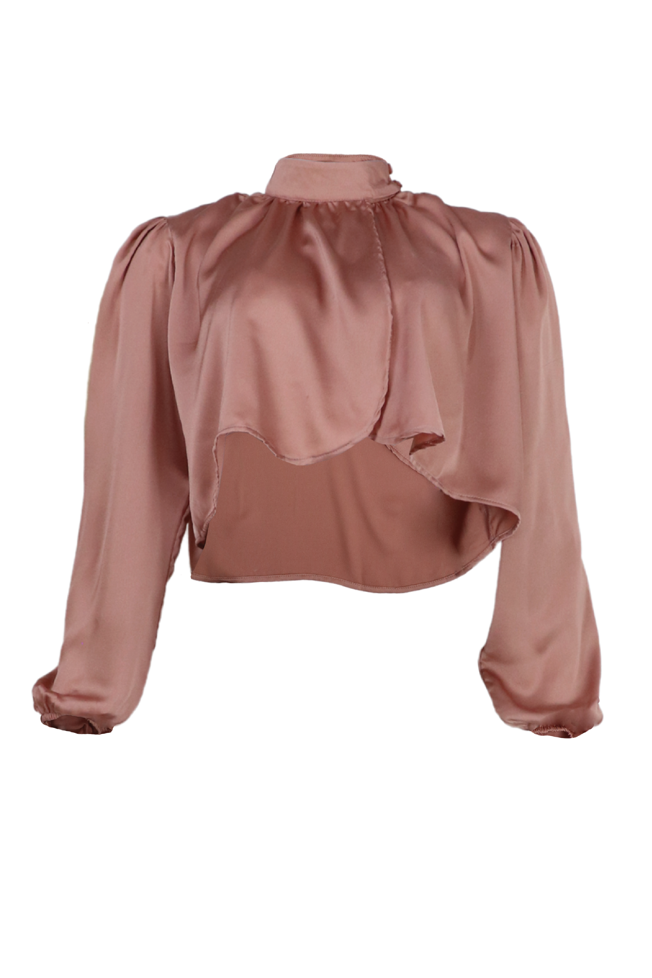 Blusa corta con botón en el cuello
