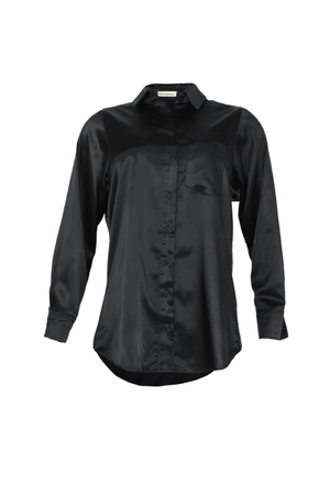 Blusa en satín de color negro