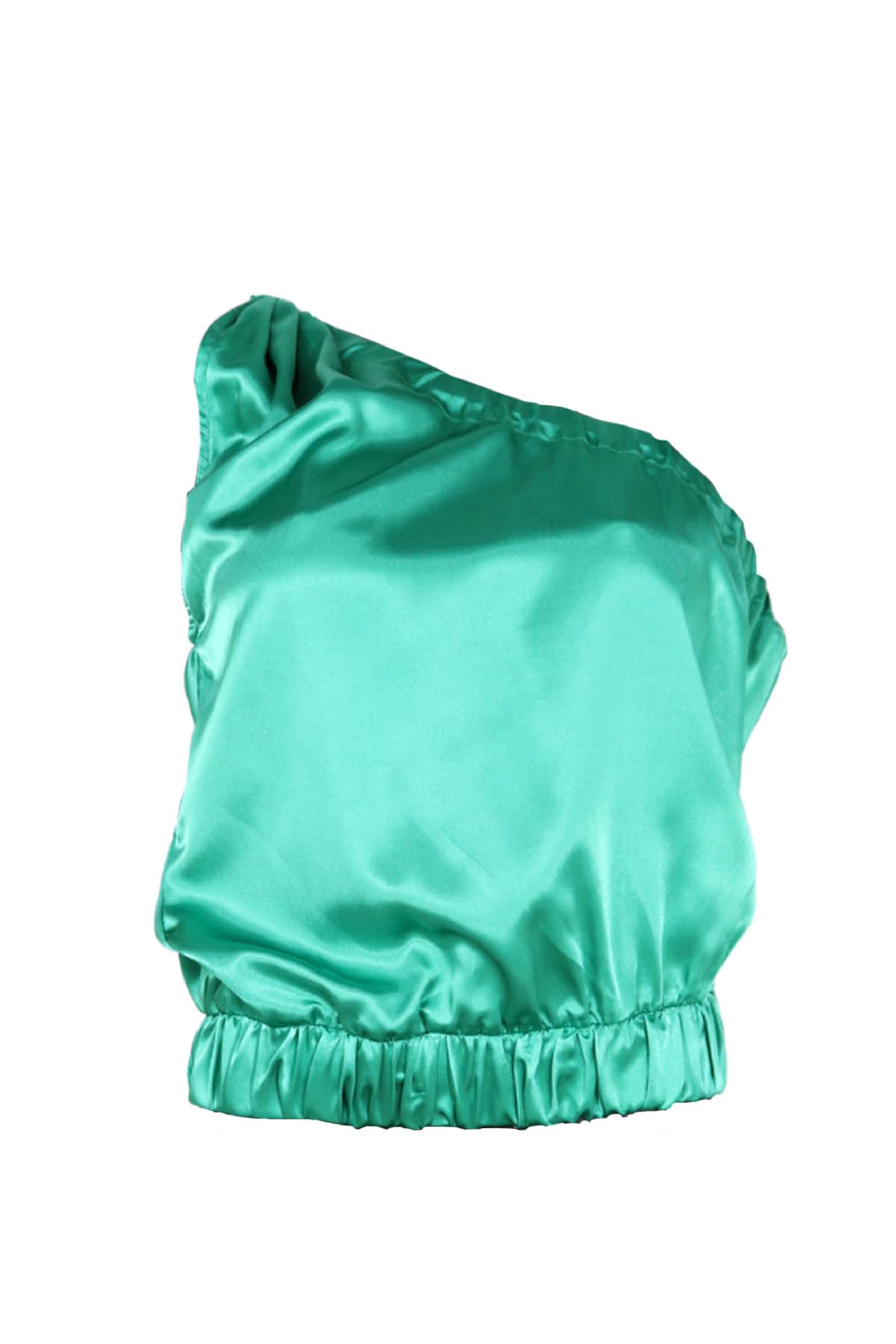 Blusa satinada verde para mujer