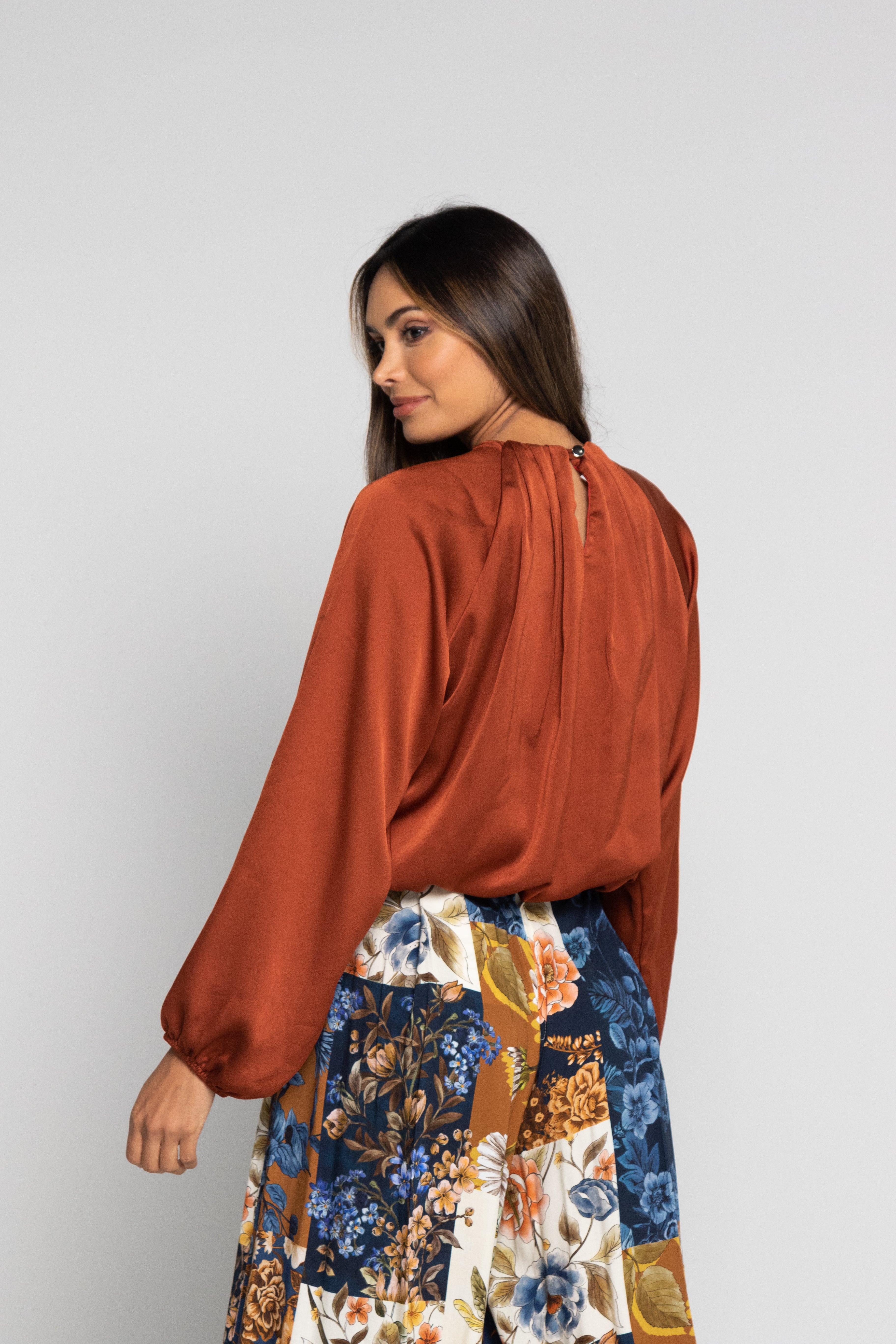 Blusa  corta terracota