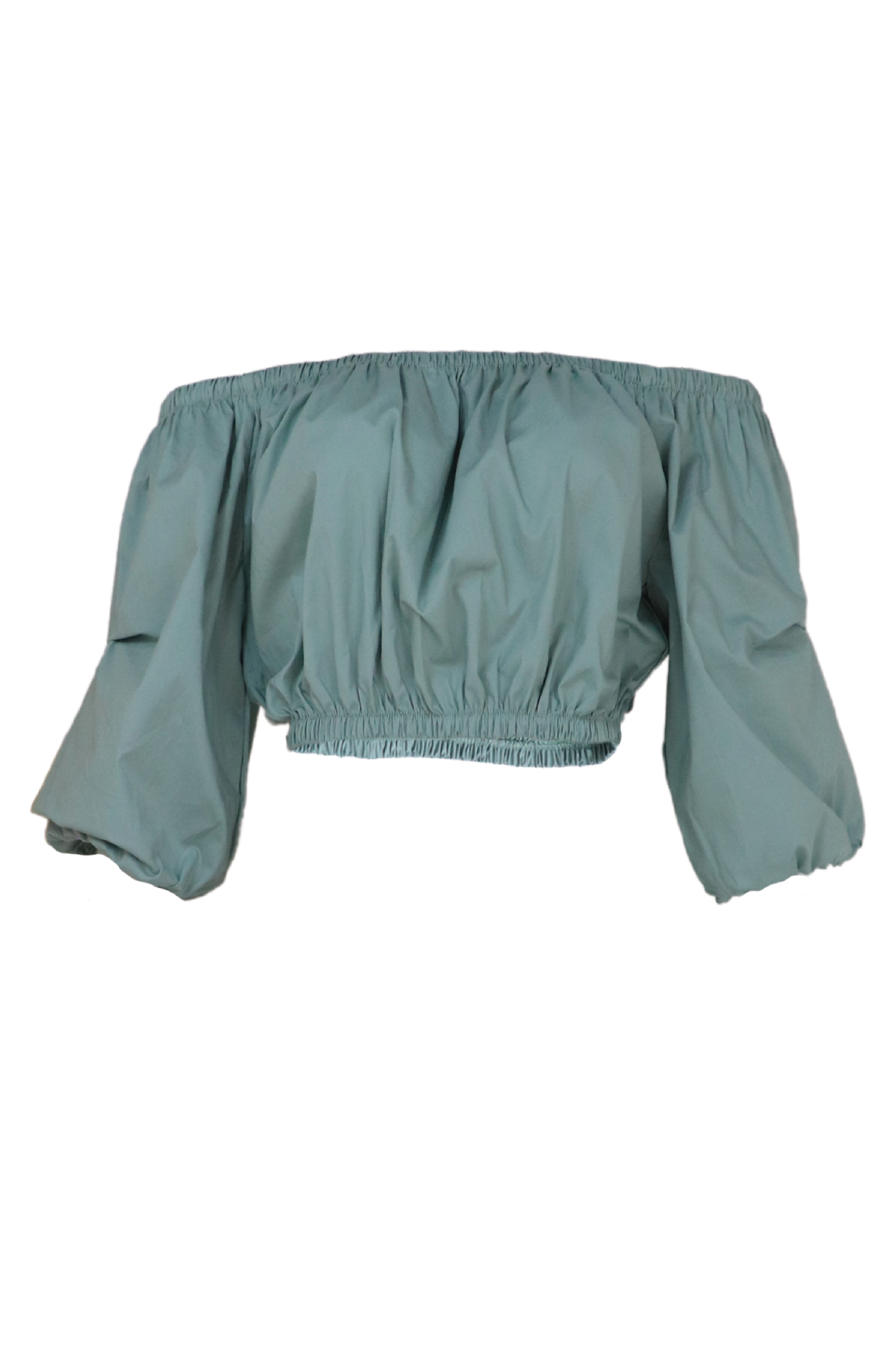 Blusa con resorte color verde 
