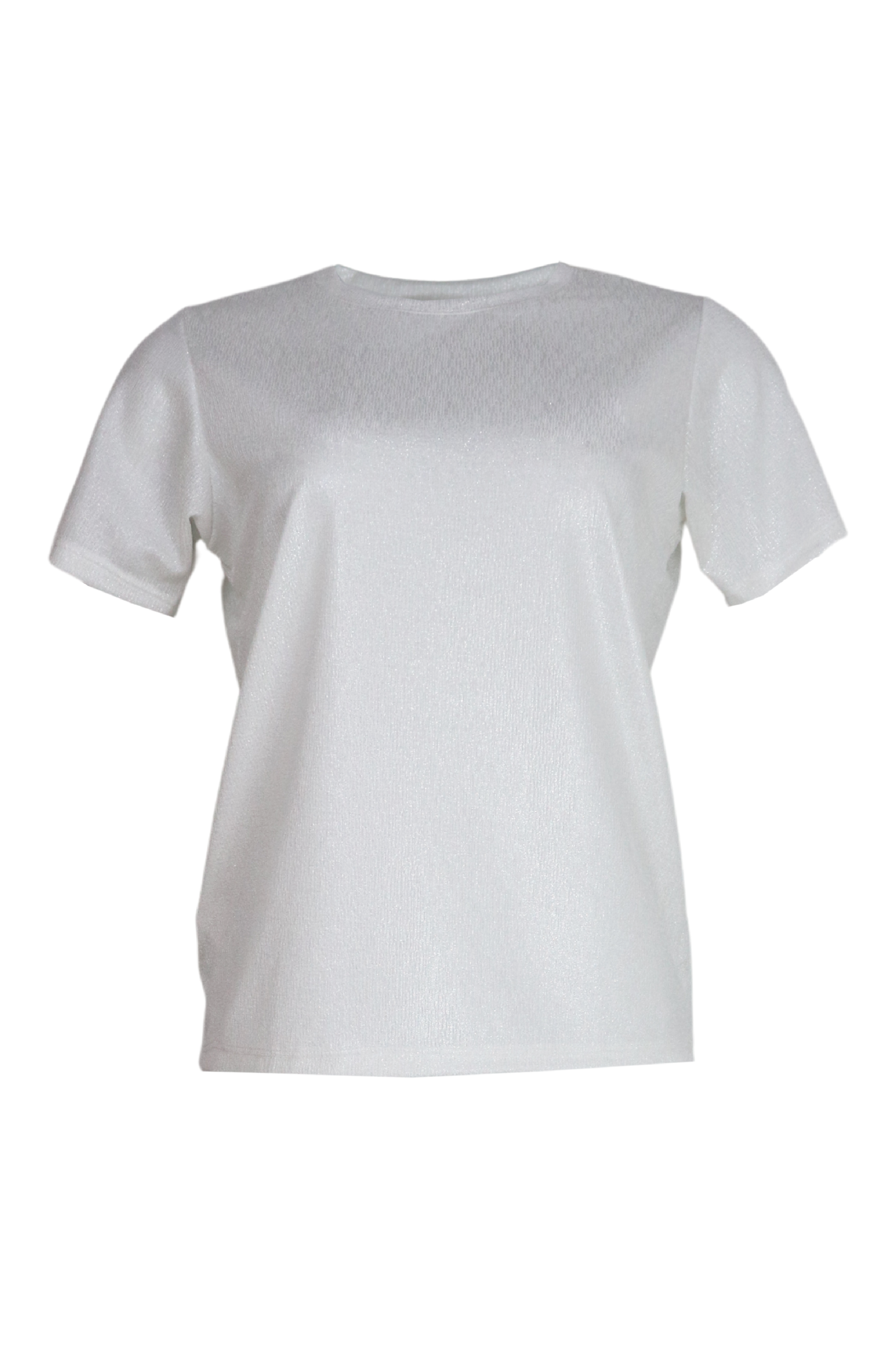 Camiseta manga corta satinada blanca