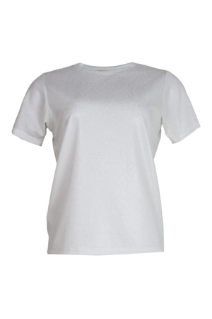 Camiseta manga corta satinada blanca