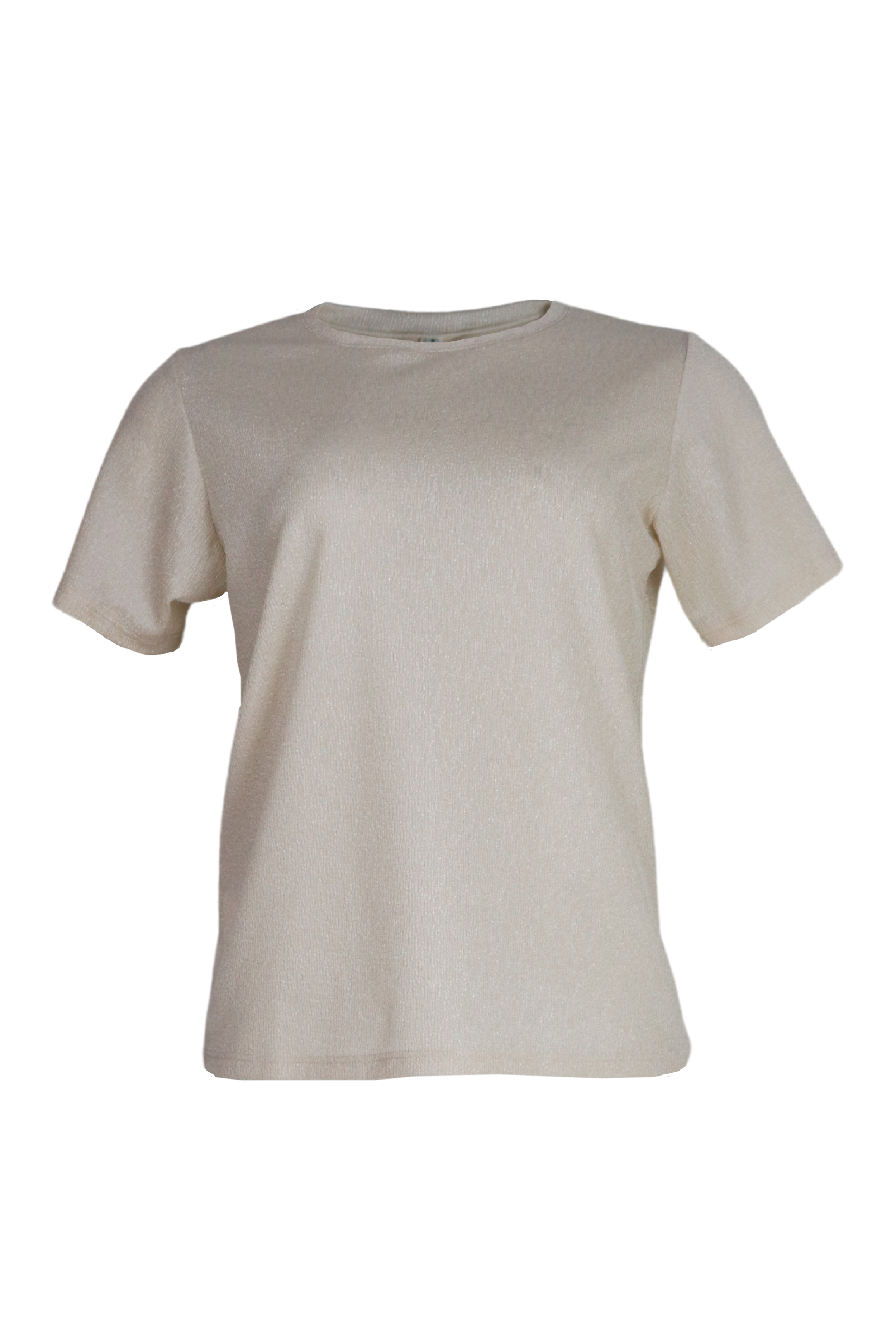 Camiseta manga corta satinada beige