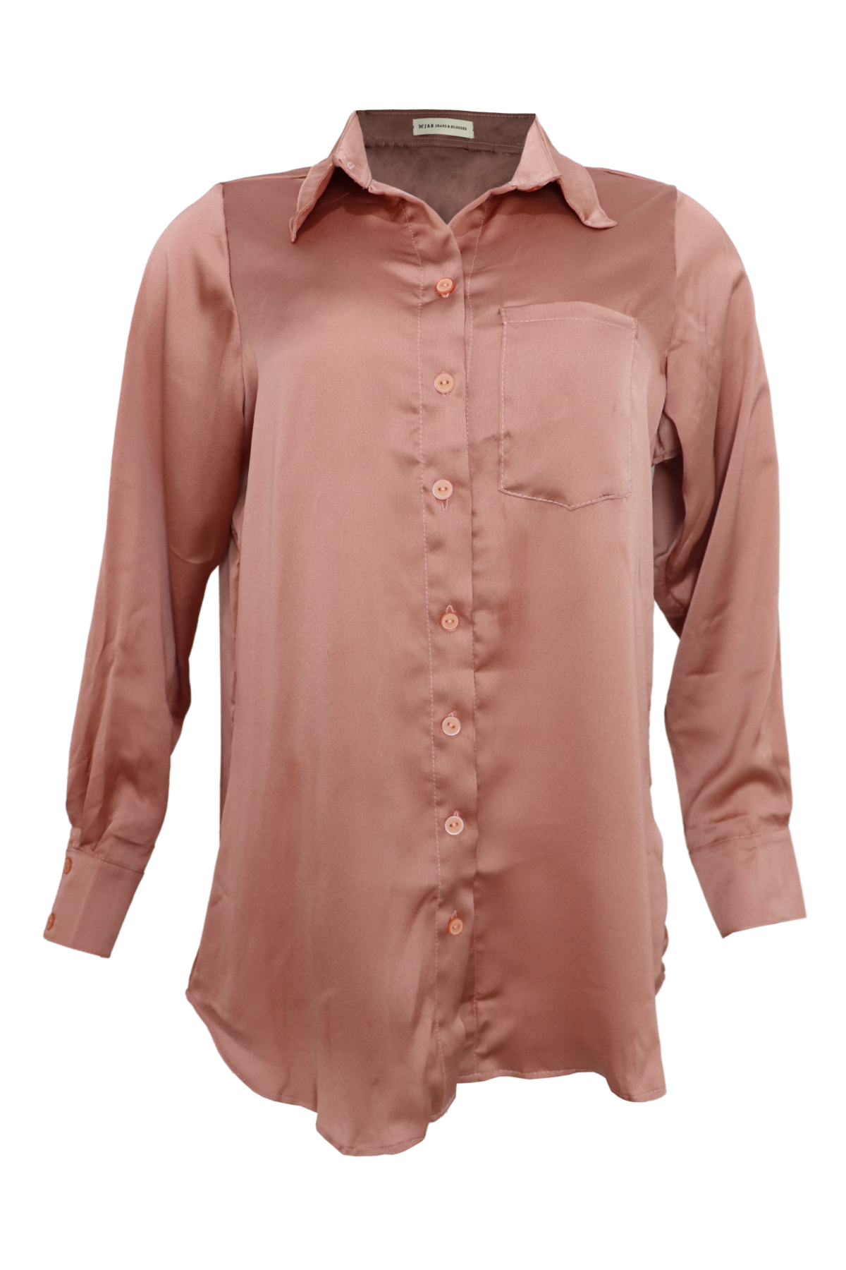 Camisa satinada de botones