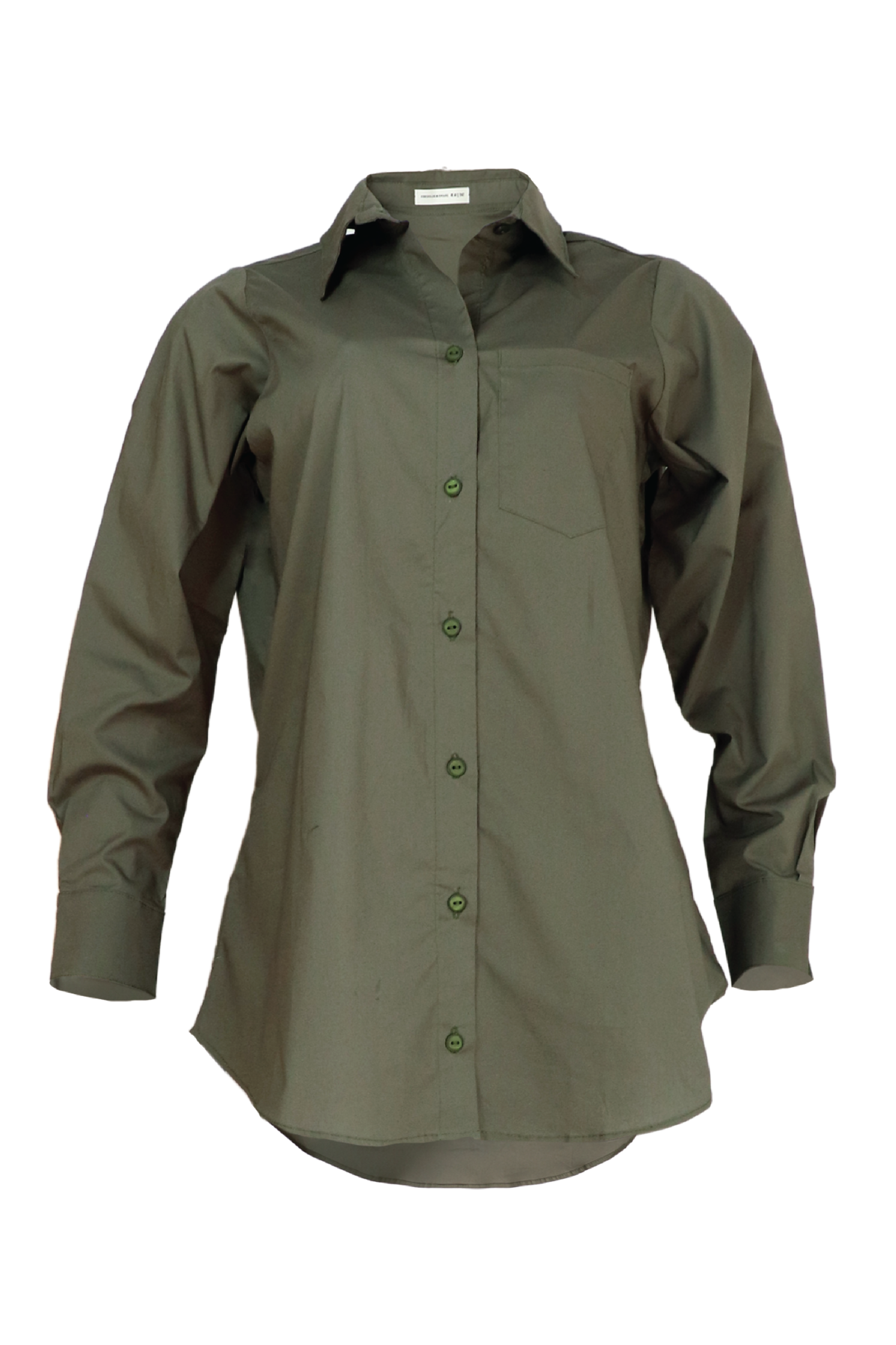 Camisa manga larga color verde militar